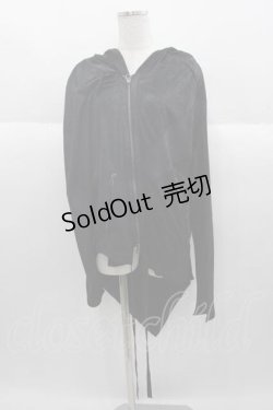 画像1: CIVARIZE / テレコ切り替えフェイクスウェード変形パーカー  黒 I-25-09-30-031-GO-TO-SA-ZI