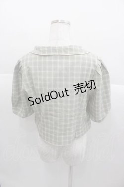 画像2: Fi.n.t / チェック柄パフスリーブショートジャケット  グリーン×ホワイト I-25-09-30-037-CA-JA-SA-ZI
