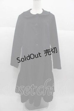 画像1: PINK HOUSE / 襟付きロングティアードコート  黒 I-25-09-30-040-LO-CO-SA-ZI