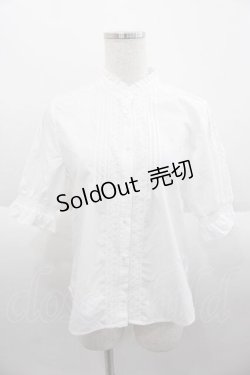 画像1: Fi.n.t / レースピンタック使い半袖ブラウス  白 I-25-09-30-005-CA-BL-SA-ZI