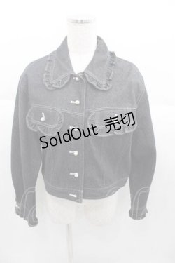 画像1: MILK / パールボタンフリル衿デニムジャケット  黒デニム I-25-09-30-042-ML-JA-SA-ZI