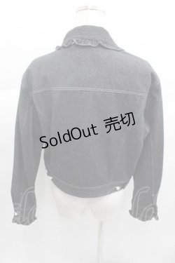 画像2: MILK / パールボタンフリル衿デニムジャケット  黒デニム I-25-09-30-042-ML-JA-SA-ZI