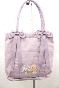 画像1: m petit by misako / ラビットベアプリントトートバッグ  ラベンダー I-25-10-04-030-LO-BG-SA-ZI