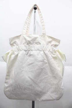 画像2: Maison de FLEUR / ダブルリボンギャザートートバッグ  白 I-25-10-04-033-LO-BG-SA-ZI