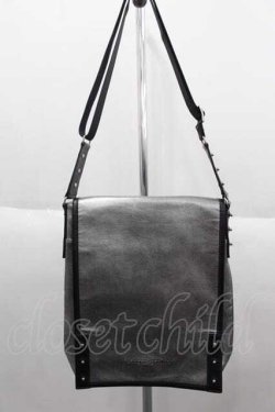 画像1: Jean Paul GAULTIER / メタリックショルダーバッグ  シルバーＸ黒 I-25-10-04-035-GO-BG-SA-ZI