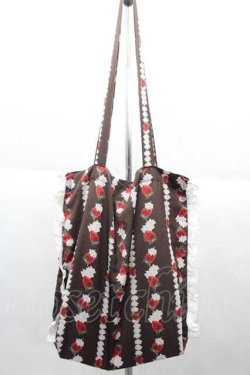 画像1: Lolime by mellfy memory / Topping Strawberriesトートバッグ  ブラウン I-25-10-04-005-LO-BG-SA-ZI