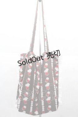 画像1: Lolime by mellfy memory / Topping Strawberriesトートバッグ  ブラウン I-25-10-04-005-LO-BG-SA-ZI