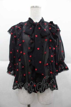 画像1: Angelic Pretty / Petit Heartブラウス  黒ｘ赤 I-25-10-04-046-AP-BL-SA-ZI