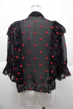 画像2: Angelic Pretty / Petit Heartブラウス  黒ｘ赤 I-25-10-04-046-AP-BL-SA-ZI