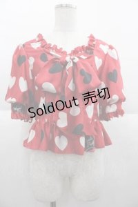 Angelic Pretty / DOLLY HEARTブラウス  赤 I-25-10-04-050-AP-BL-SA-ZI