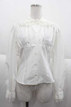 画像1: Moi-meme-Moitie / ギャザーレースブラウス(2009年)  白 I-25-10-04-051-MO-BL-HR-ZI