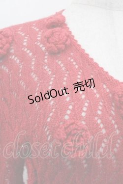 画像3: PINK HOUSE / カメリアモチーフニットカーディガン  赤 I-25-10-04-063-LO-TO-SA-ZI