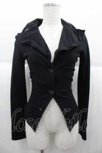 alice auaa / ワイヤー襟カーディガン  黒 I-25-10-04-064-AA-TO-HR-ZI