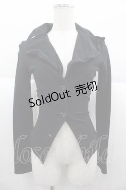 画像1: alice auaa / ワイヤー襟カーディガン  黒 I-25-10-04-064-AA-TO-HR-ZI