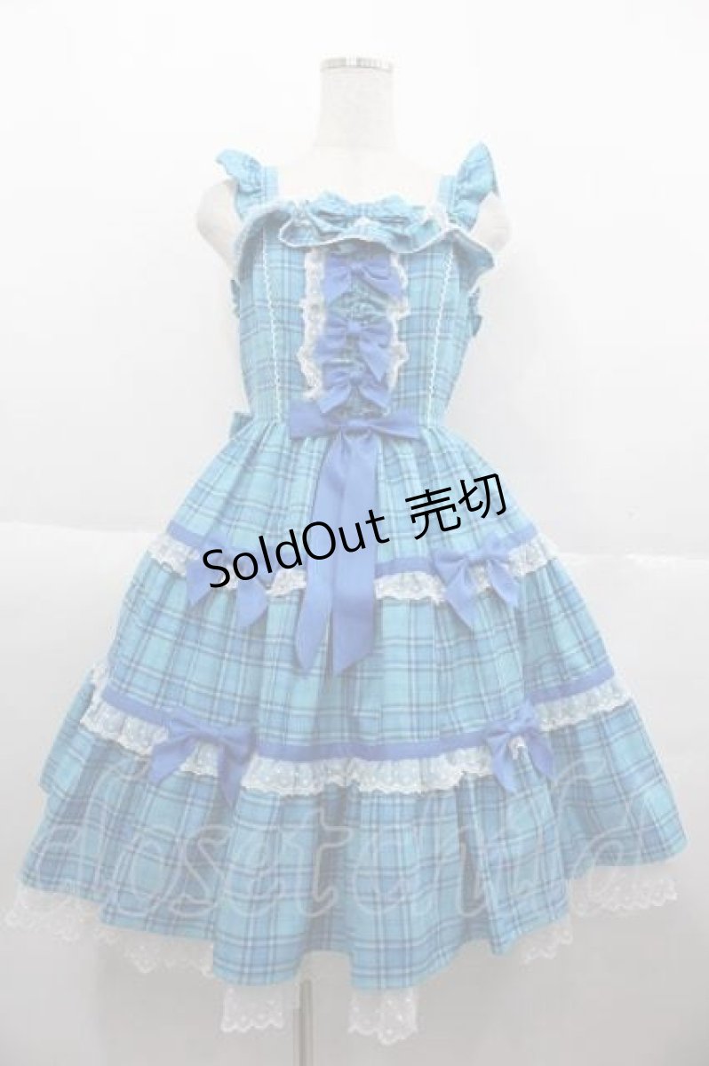 画像1: Angelic Pretty / マーガレットドールジャンパースカート  青チェック I-25-10-04-069-AP-OP-SA-ZI (1)