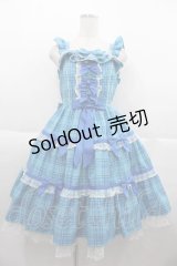 Angelic Pretty / マーガレットドールジャンパースカート  青チェック I-25-10-04-069-AP-OP-SA-ZI