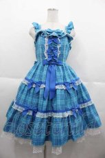 画像1: Angelic Pretty / マーガレットドールジャンパースカート  青チェック I-25-10-04-069-AP-OP-SA-ZI (1)