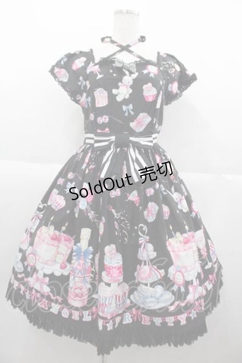 画像1: Angelic Pretty / Merry Making Partyワンピース  黒 I-25-10-04-074-AP-OP-SA-ZI (1)