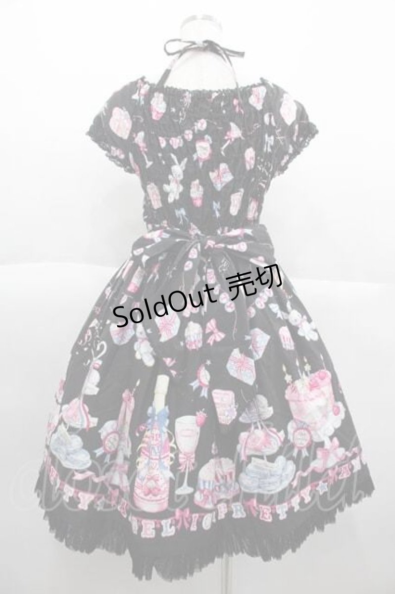 画像2: Angelic Pretty / Merry Making Partyワンピース  黒 I-25-10-04-074-AP-OP-SA-ZI (2)