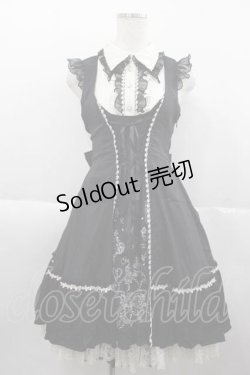 画像1: FRILL / 刺繍ノースリーブワンピース  黒ｘ白 I-25-10-04-085-HN-OP-HR-ZI