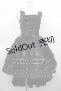 FRILL / リボンｘプリントフィッシュテールジャンパースカート  黒 I-25-10-04-086-HN-OP-HR-ZI