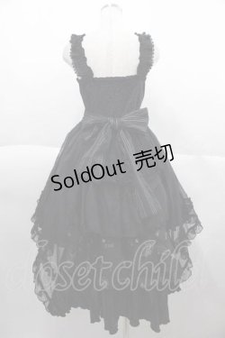 画像2: FRILL / リボンｘプリントフィッシュテールジャンパースカート  黒 I-25-10-04-086-HN-OP-HR-ZI