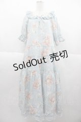 PINK HOUSE / 桜Teddyプリントワンピース  サックス I-25-10-04-091-LO-OP-SA-ZI