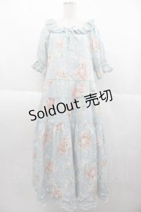 PINK HOUSE / 桜Teddyプリントワンピース  サックス I-25-10-04-091-LO-OP-SA-ZI