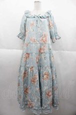 画像1: PINK HOUSE / 桜Teddyプリントワンピース  サックス I-25-10-04-091-LO-OP-SA-ZI (1)