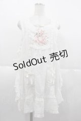 PINK HOUSE / 桜Teddy刺繍使いローンタブリエ  白 I-25-10-04-093-LO-TO-SA-ZI