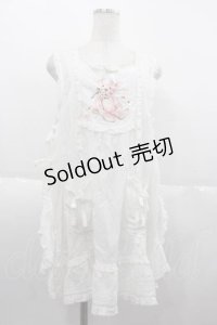 PINK HOUSE / 桜Teddy刺繍使いローンタブリエ  白 I-25-10-04-093-LO-TO-SA-ZI