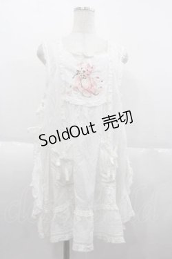 画像1: PINK HOUSE / 桜Teddy刺繍使いローンタブリエ  白 I-25-10-04-093-LO-TO-SA-ZI