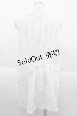 画像2: PINK HOUSE / 桜Teddy刺繍使いローンタブリエ  白 I-25-10-04-093-LO-TO-SA-ZI