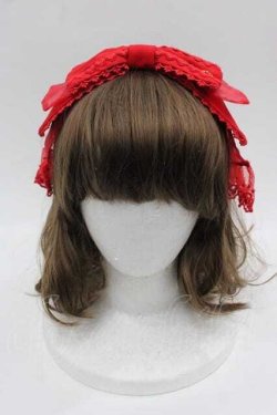 画像2: Angelic Pretty / レースハートチャーム羽根リボンカチューシャ  アカ I-25-10-04-101-AP-AC-SA-ZI
