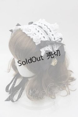 画像1: BABY,THE STARS SHINE BRIGHT / プリンセスドロップヘッドドレス  白Ｘ黒 I-25-10-04-109-BA-AC-SA-ZI