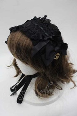 画像1: BABY,THE STARS SHINE BRIGHT / プリンセスドロップヘッドドレス  黒 I-25-10-04-110-BA-AC-SA-ZI