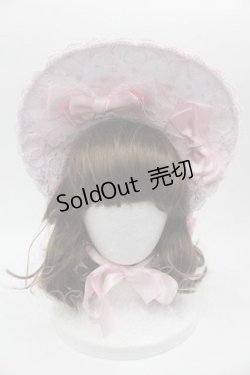 画像1: LOLITAその他(お買取対象外) / リボンレースボンネット  白Ｘピンク I-25-10-04-115-LO-AC-SA-ZI
