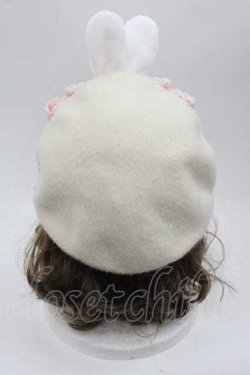 画像2: Angelic Pretty / Dolly Bunnyベレー  アイボリーＸピンク I-25-10-04-118-AP-AC-SA-ZI