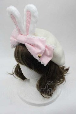 画像3: Angelic Pretty / Dolly Bunnyベレー  アイボリーＸピンク I-25-10-04-118-AP-AC-SA-ZI