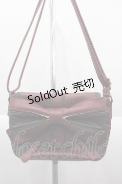 画像1: axes femme / リボンショルダーバッグ  ボルドー I-25-10-04-019-AX-BG-SA-ZI
