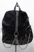 KILL STAR / Double Crossed Gothic Punk Chains Buckle Crosses Backpack  ブラック I-25-10-04-022-SL-BG-SA-ZI