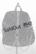 KILL STAR / Double Crossed Gothic Punk Chains Buckle Crosses Backpack  ブラック I-25-10-04-022-SL-BG-SA-ZI