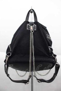 画像2: KILL STAR / Double Crossed Gothic Punk Chains Buckle Crosses Backpack  ブラック I-25-10-04-022-SL-BG-SA-ZI