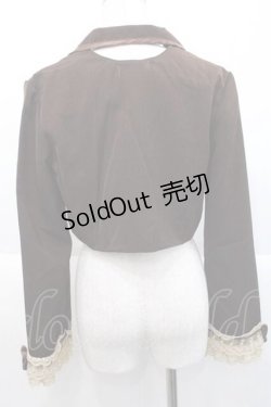 画像2: MARBLE / パイピング飾りエンブレムショートジャケット  ブラウン I-25-10-10-039-GO-JA-SA-ZI