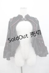 Ozz oneste / 薔薇十字架刺繍ケープ  黒Ｘ赤 I-25-10-10-040-OO-JA-SA-ZI