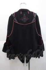 画像2: Ozz oneste / 薔薇十字架刺繍ケープ  黒Ｘ赤 I-25-10-10-040-OO-JA-SA-ZI (2)