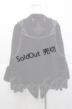 画像2: Ozz oneste / 薔薇十字架刺繍ケープ  黒Ｘ赤 I-25-10-10-040-OO-JA-SA-ZI