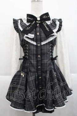画像1: LIZ LISA / ラッフルリボンセットアップ  黒チェック I-25-10-10-045-LO-OP-SA-ZI
