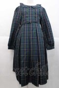 FLC / MINA*タータンチェックワンピース L ネイビーＸグリーン I-25-10-10-049-LO-OP-SA-ZI