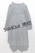FLC / MINA*タータンチェックワンピース L ネイビーＸグリーン I-25-10-10-049-LO-OP-SA-ZI